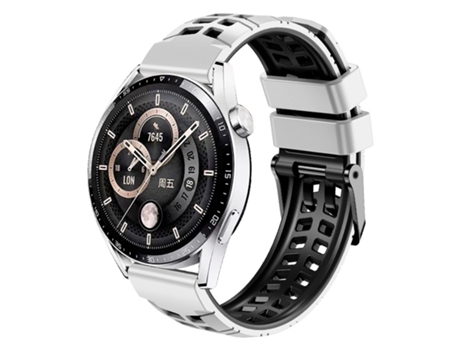 Correa de reloj inteligente para Huawei Watch4/4 Pro/Watch3/3 Pro Correa de reloj de silicona bicolor de 22 mm con orificio de doble fila (negro bl...