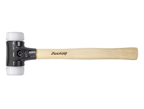 WIHA Martillo De Cara Blanda Safety De Dureza Media/Muy Duro Con Mango De Madera Hickory, Cabezal Redondo (26674)