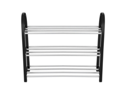 Zapatero de aluminio y plástico de 3 niveles