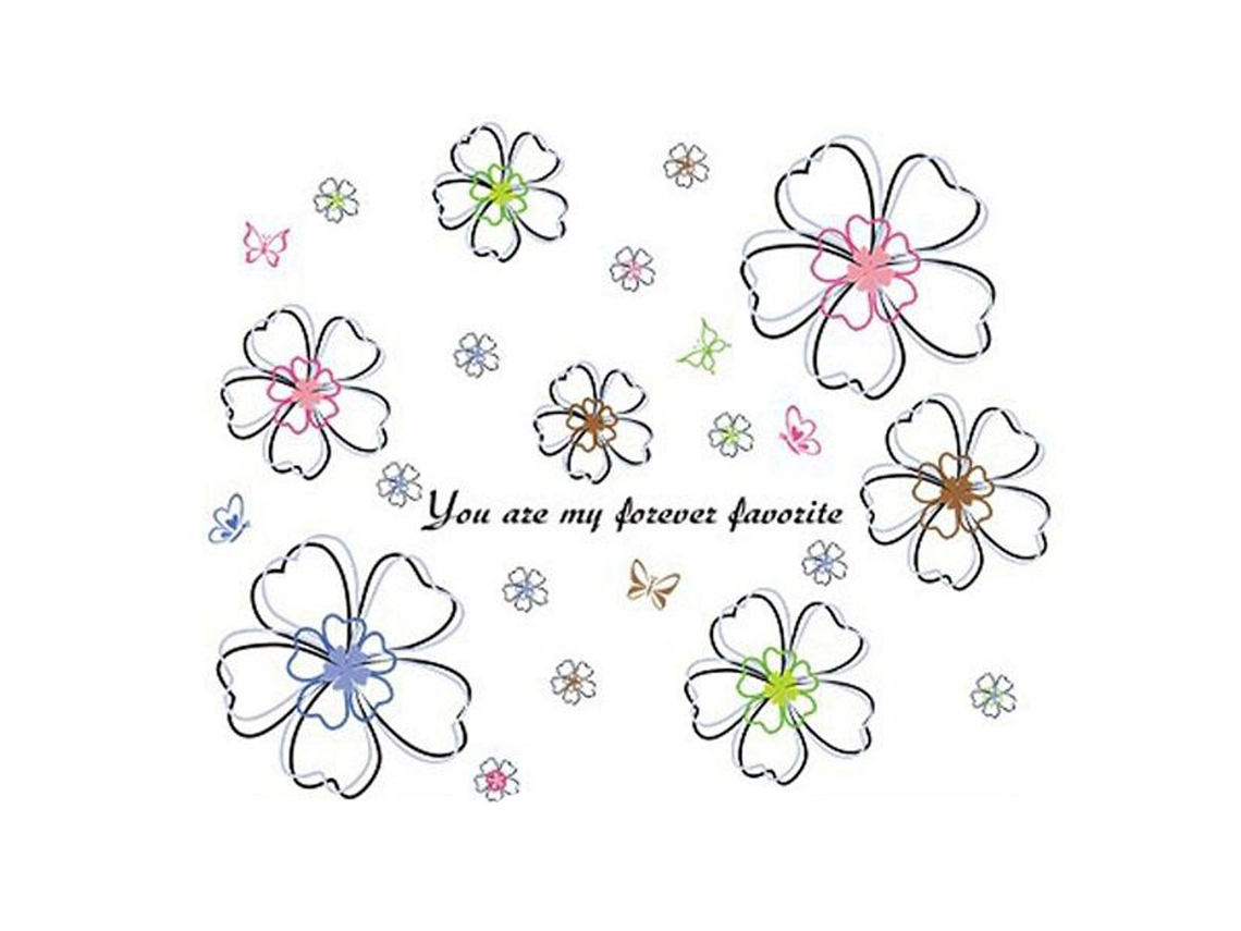 Precioso Vinilo Decorativo Floral Para Pared, Ideal Para Dormitorio, Sala De Estar O Residencia Estudiantil.