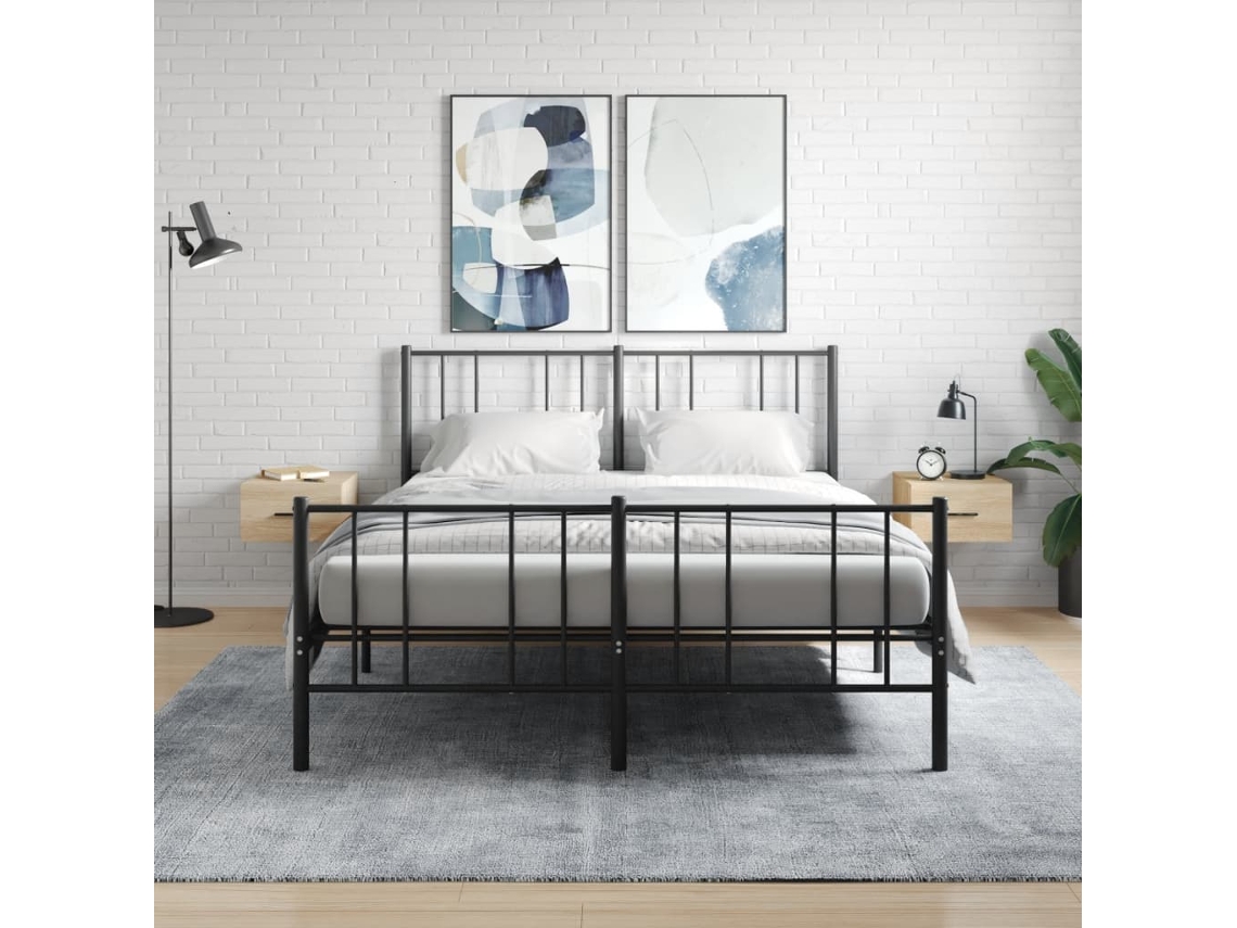 Mesitas de Noche Pared 2 Pzs 35X35X20 Cm Color Roble Sonoma