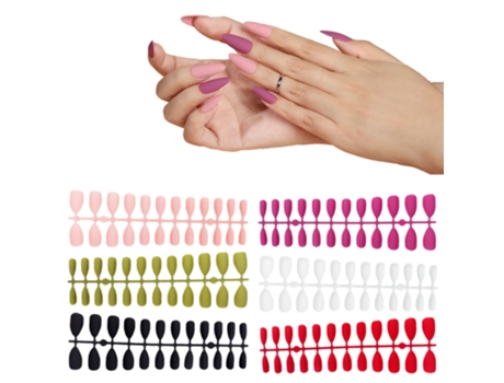 Juegos De Uñas Postizas De Almendra Mediana, Uñas Postizas De Almendra Mediana Mate, Cubierta Completa Para Arte De Uñas Diy -Style1 ZMDECQNA 12 Un