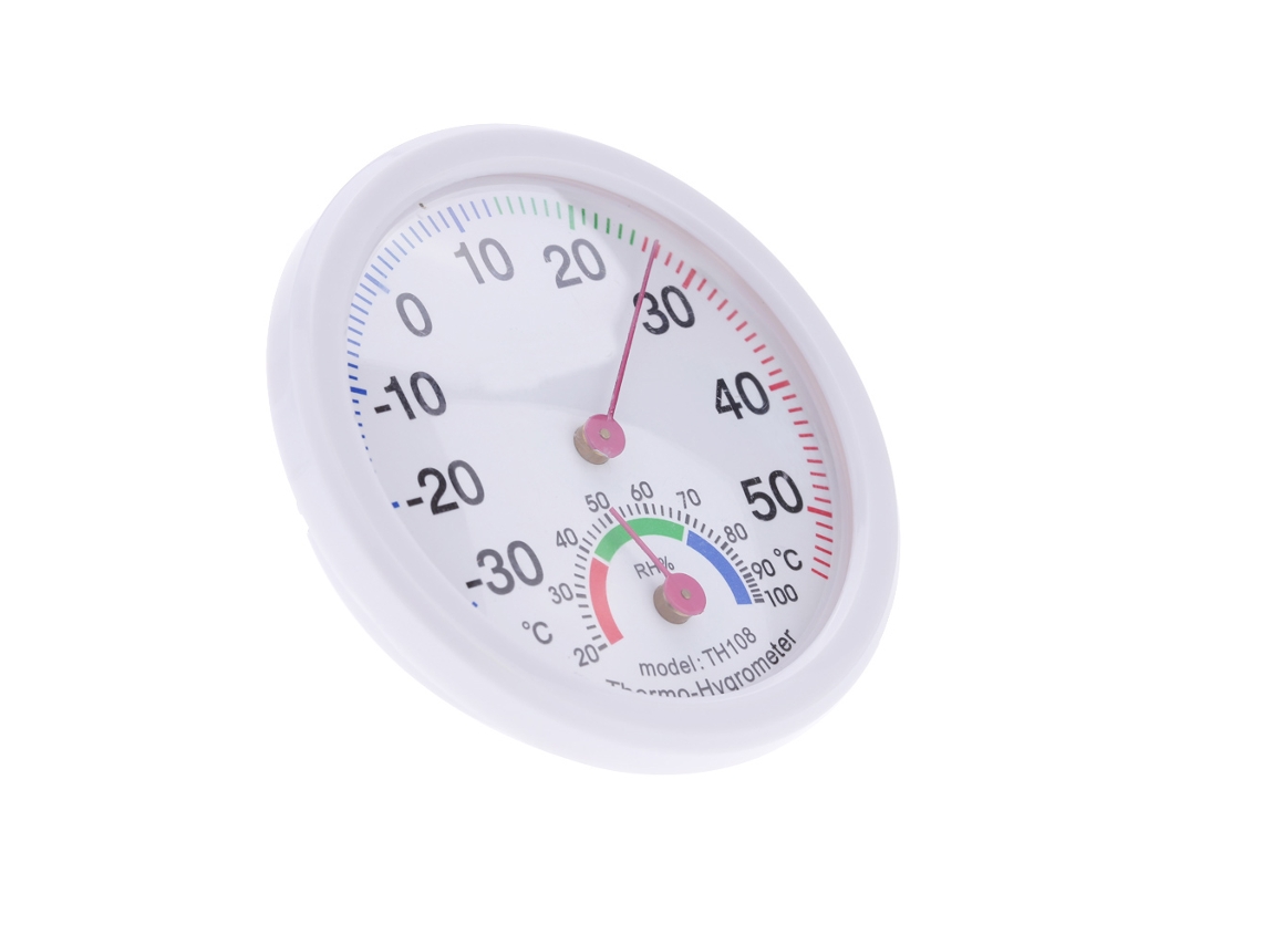 Termómetro higrómetro analógico mini para interiores -35~55°C para el hogar y el jardín.