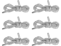 Juego De 6 Cordones Blancos Con Purpurina Y Diamantes De Imitación De 120 Cm, Cordones Redondos Con Lentejuelas Para Zapatos.