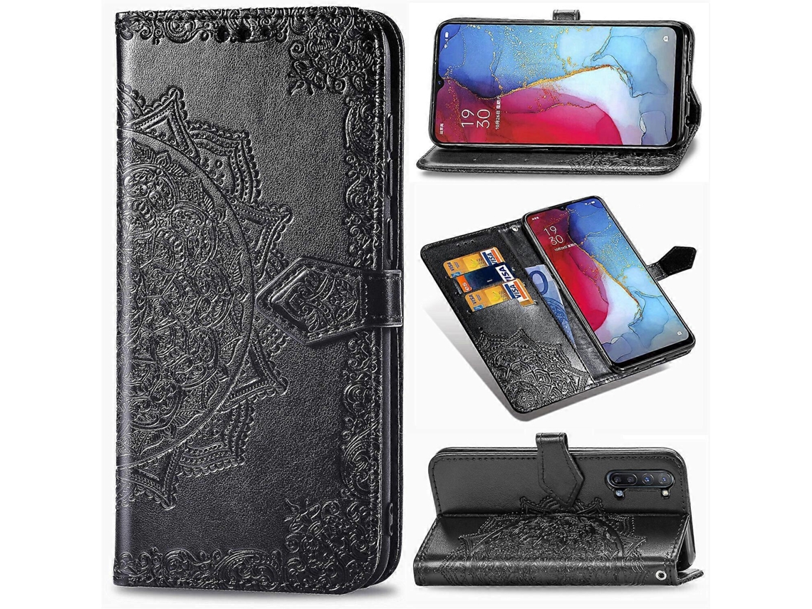 Funda De Piel Tipo Cartera Con Diseño De Mandala Para Oppo Find X2 Lite, Con Protección Magnética Antigolpes - Oro Rosa