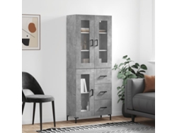 Aparador Alto Madera Contrachapada Gris Hormigón 69,5x34x180 Cm
