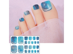 Pegatinas para uñas de los pies impermeables con diamantes de imitación 3D, pegatinas para uñas de los pies, tiras de esmalte de uñas, pegatinas para uñas de los pies Hengrongshen
