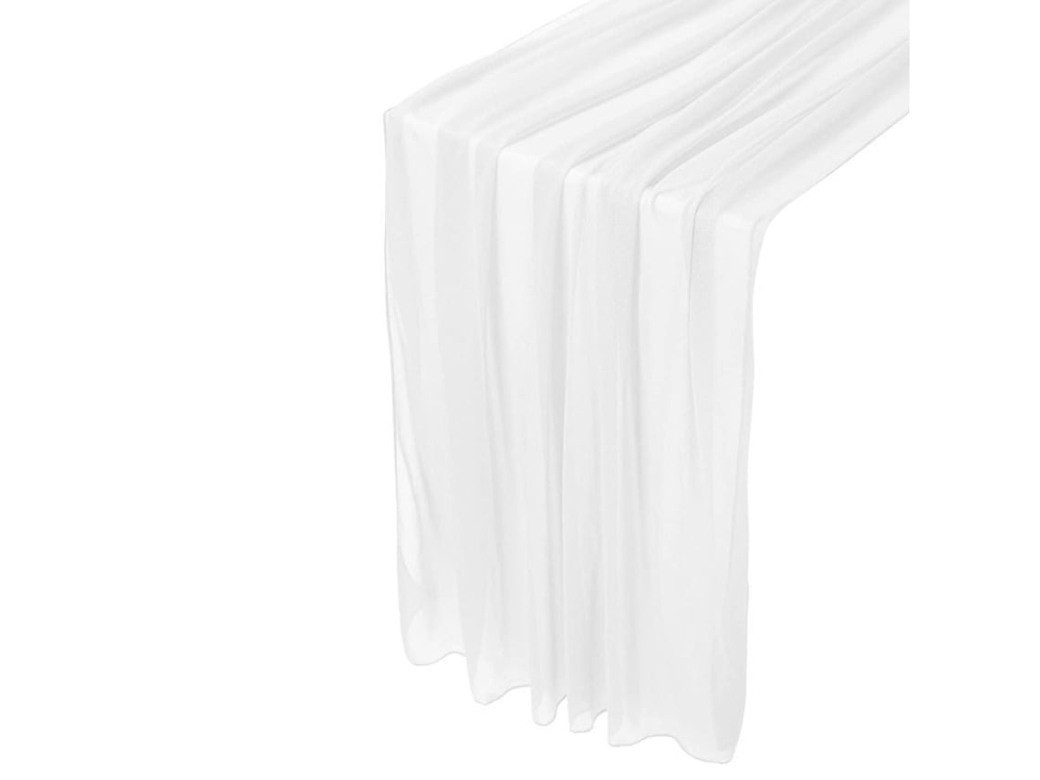 Rebe-2 Paquetes Runner Mesa Chifón Blanco, Tela Transparente Para Boda Fiesta, Rustic Boho 30x120 Pulgadas