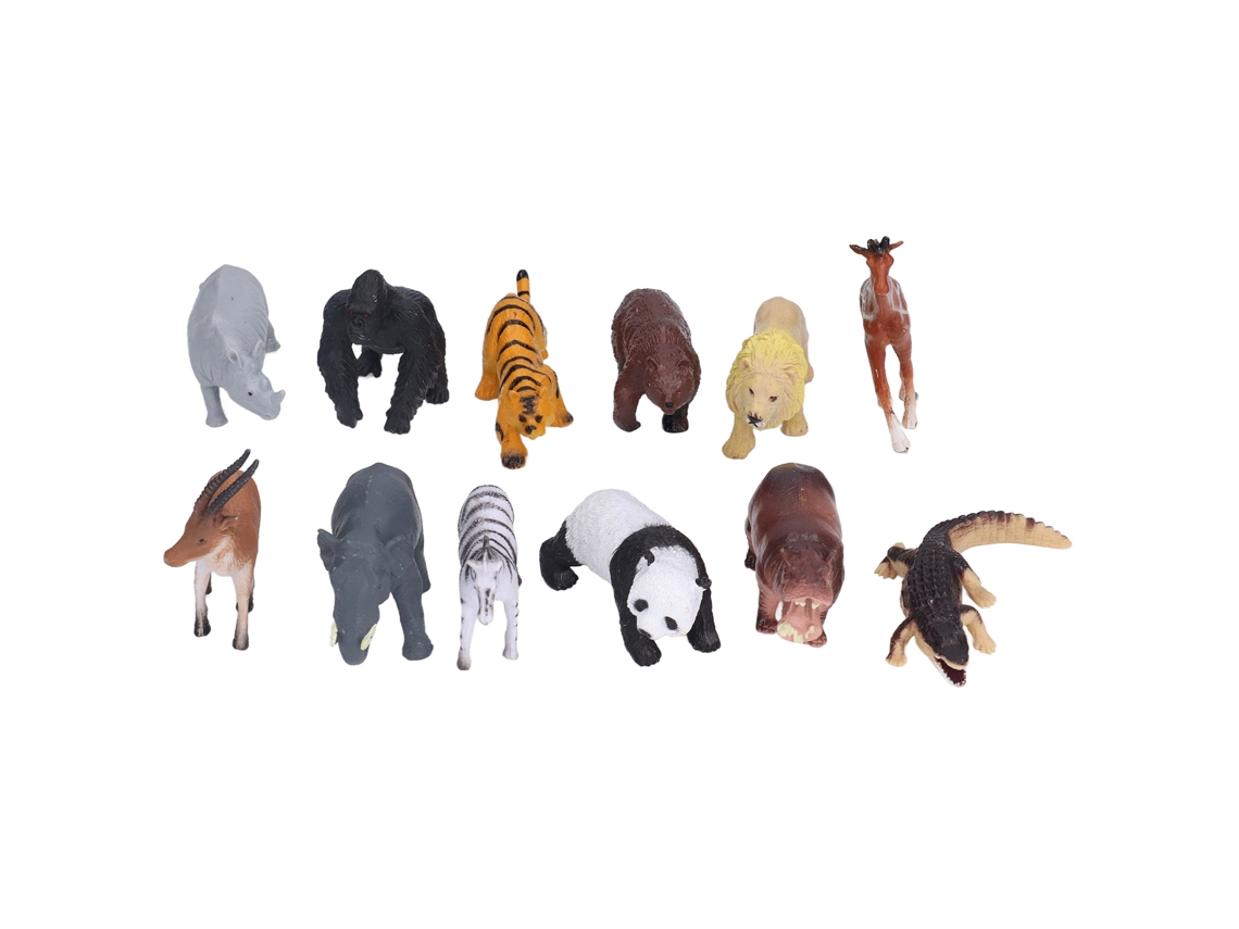Set de simulación de 12 figuras de animales de Ats, juguetes únicos de animales salvajes para niños y decoración de pasteles.