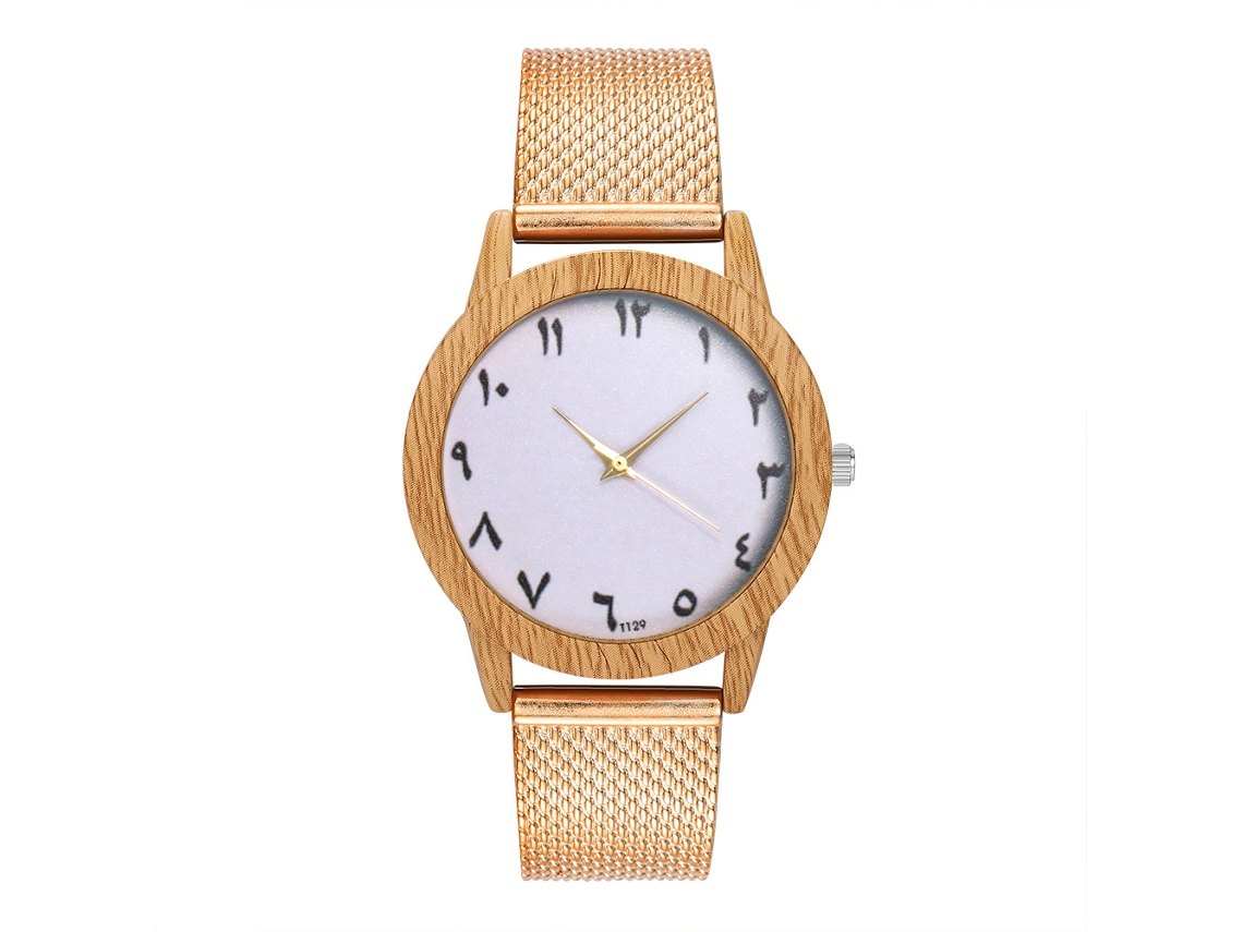 Reloj De Pulsera De Cuarzo Con Correa De Silicona Simple Para Hombre Y Mujer (oro Rosa)
