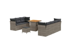 Maison Exclusive - Conjunto De Sofá De Jardín 10 Pcs Gris Ratán Sintético
