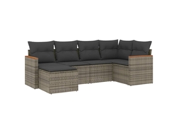 Maison Exclusive - Set De Muebles De Jardín 6 Pzas Y Cojines Ratán Sintético Gris