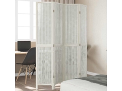 Biombo de 4 paneles de madera maciza de paulownia, blanco, Wsd993120 Lovely Home