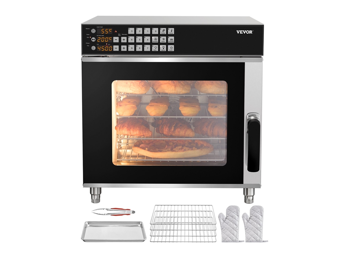 Vevor Horno De Convección De Encimera 58 L 600 X 745 X 606 Mm 2800 W 220 V Negro