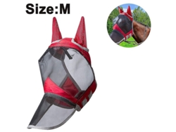 Máscara Antimosquitos Para Caballos Con Nariz Larga, Protección Uv Transparente, Cómoda, Roja, Talla M