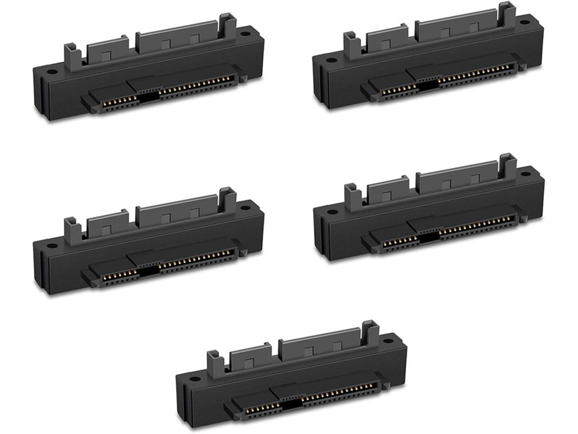 5 Adaptadores Sff-8482 Sas A Macho De 15 Pines Con Cabeza Curva Y Ángulo De 90 Grados