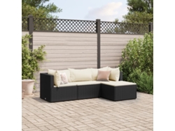 Conjunto de muebles de jardín con cojines de ratán negro Wsd650724 Lovely Home
