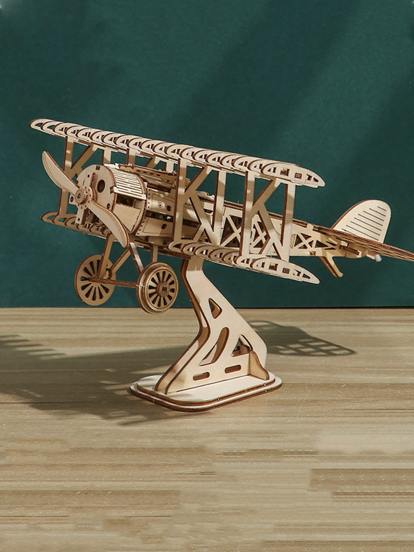 Rompecabezas De Madera 3d, Kit De Modelo De Biplano Para Manualidades, Regalo Hecho A Mano