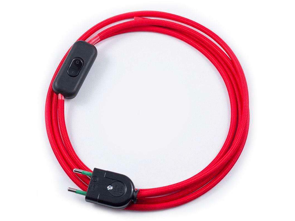 Cable Textil Con Interruptor Y Enchufe 2X075mm 2M LEDBOX