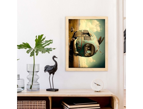 NACNIC Poster Caravana En Estilo Surrealismo Cinematográfico Ilustraciones Y Grabados De Historieta Abstracta Y Artística A4 Marcos Negros