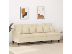Sofá De 3 Plazas De Tela Crema 180 Cm