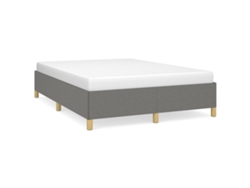 Maison Exclusive - Cama Sin Colchón Tela Gris Oscuro 140x190 Cm