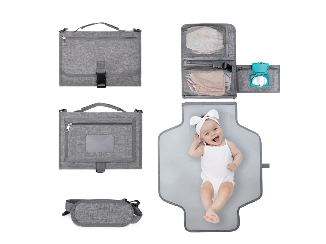 Cuich - Bolsa cambiadora portátil para bebé, impermeable, lavable, plegable, con bolsillo para toallitas húmedas