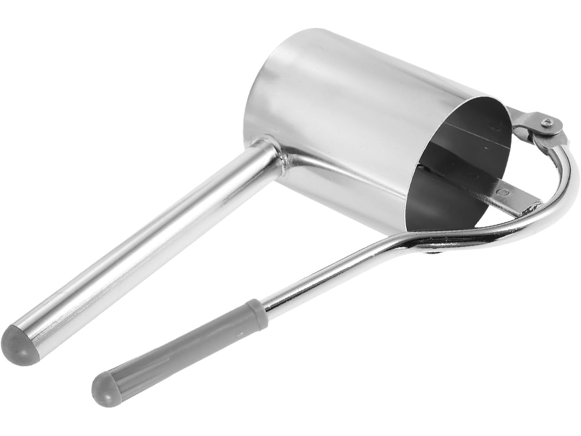 Máquina manual para pasta de acero inoxidable, acabado plateado, prensa doméstica para pasta con mango Gokoco