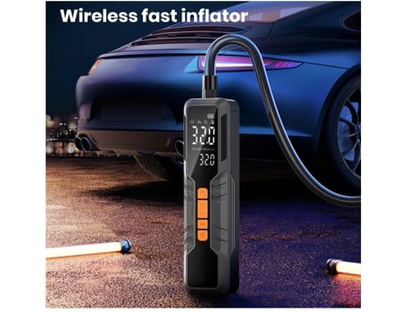 Inflador de neumáticos de coche inalámbrico portátil con pantalla LED batería recargable bomba de aire compacta y eficiente para coches bicicletas ...