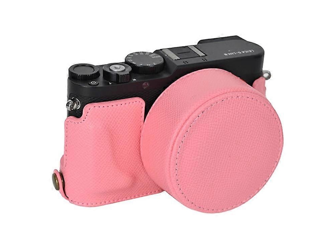 Funda protectora de piel sintética compatible con la cámara Leica D Lux 8 con tapa de lente Facpoet