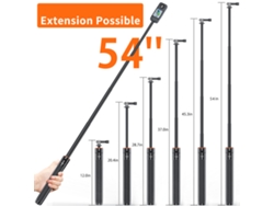 Palo Selfie Tripode Extensible 54in Con Tornillo 1/4'' Para Cámara Deportiva Mirrorless Vlog Live Streaming Grabación De Video
