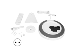 Reproductor De Cd Portátil Con Bluetooth, Radio Fm, Control Remoto Y Soporte De Pared.