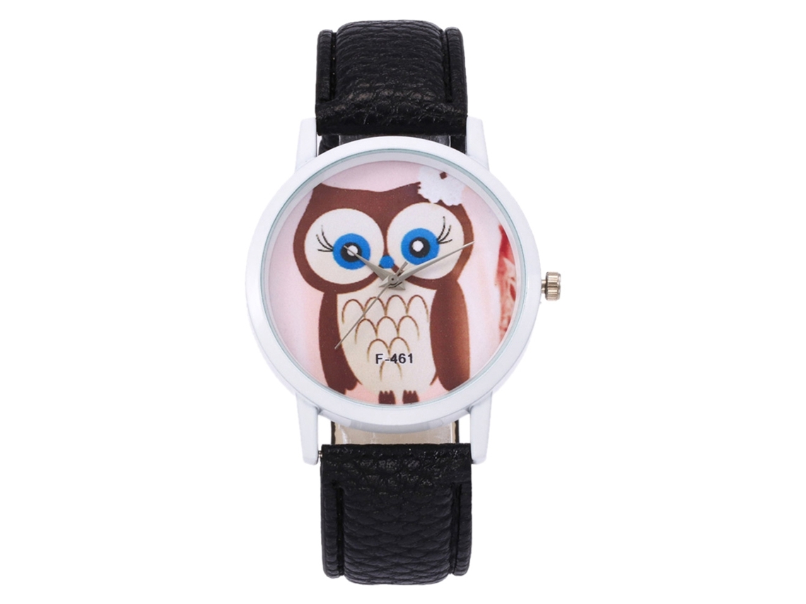 Reloj De Pulsera Unisex Informal Con Correa De Cuero Y Movimiento De Cuarzo Negro.