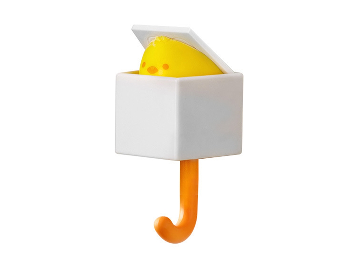 Lindo Gancho De Pared Adhesivo De Abs Creativo, Multifuncional, Color Amarillo, Con Forma De Pollo, 1,5 Kg (3,3 Lb).