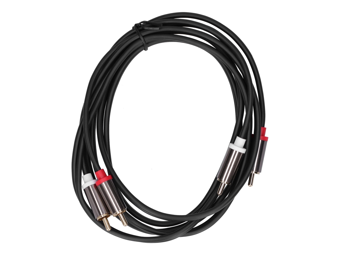 Cable De Audio Chapado En Oro De 2 Rca Macho A 2 Rca Macho Con Placa, 2 M/6,6 Pies, Para Tv Y Amplificador.