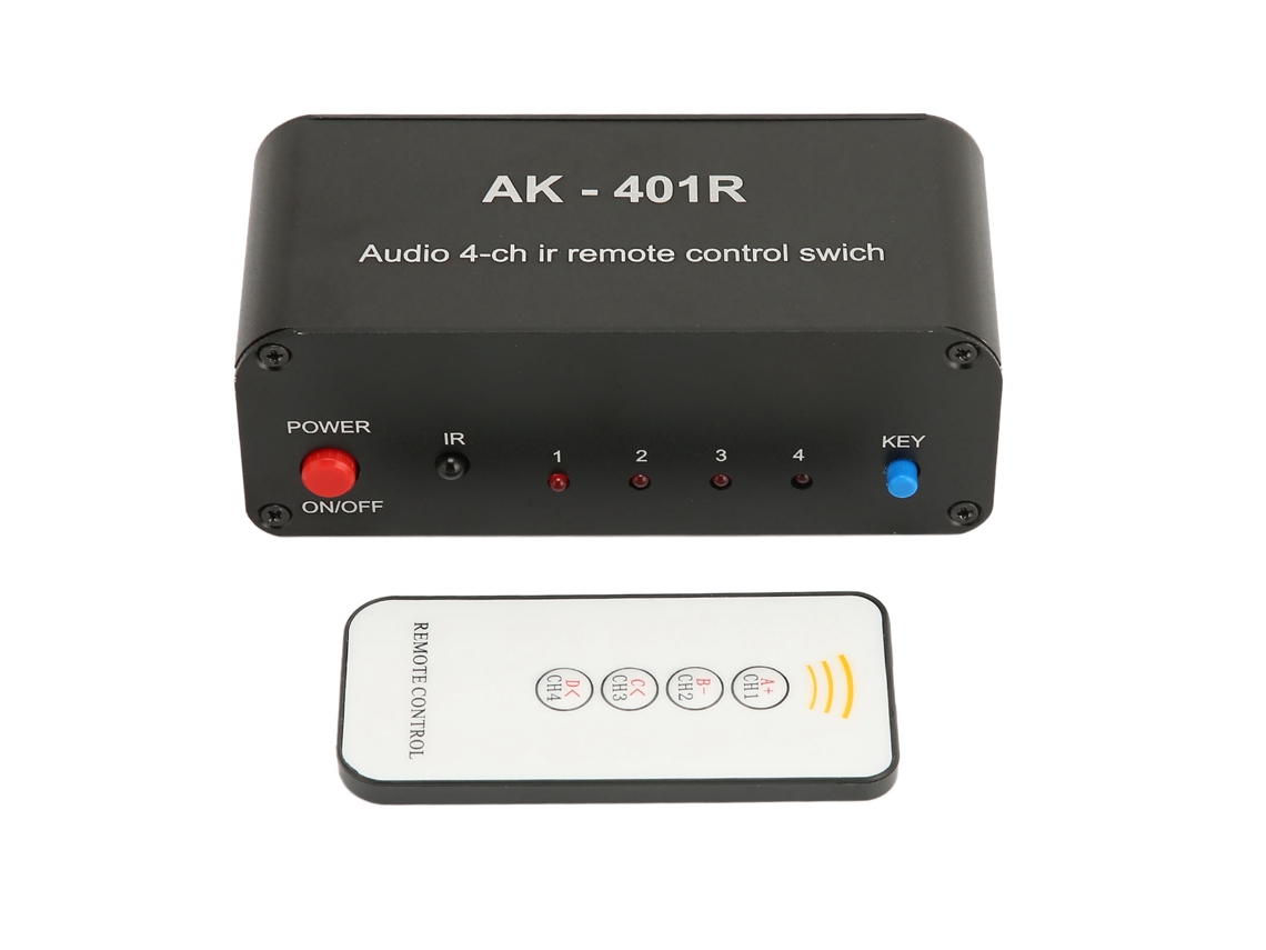 Conmutador Rca De 4 Vías, Multifuncional, 4 Entradas Y 1 Salida, Selector Estéreo Rca Con Control Remoto Ir Para