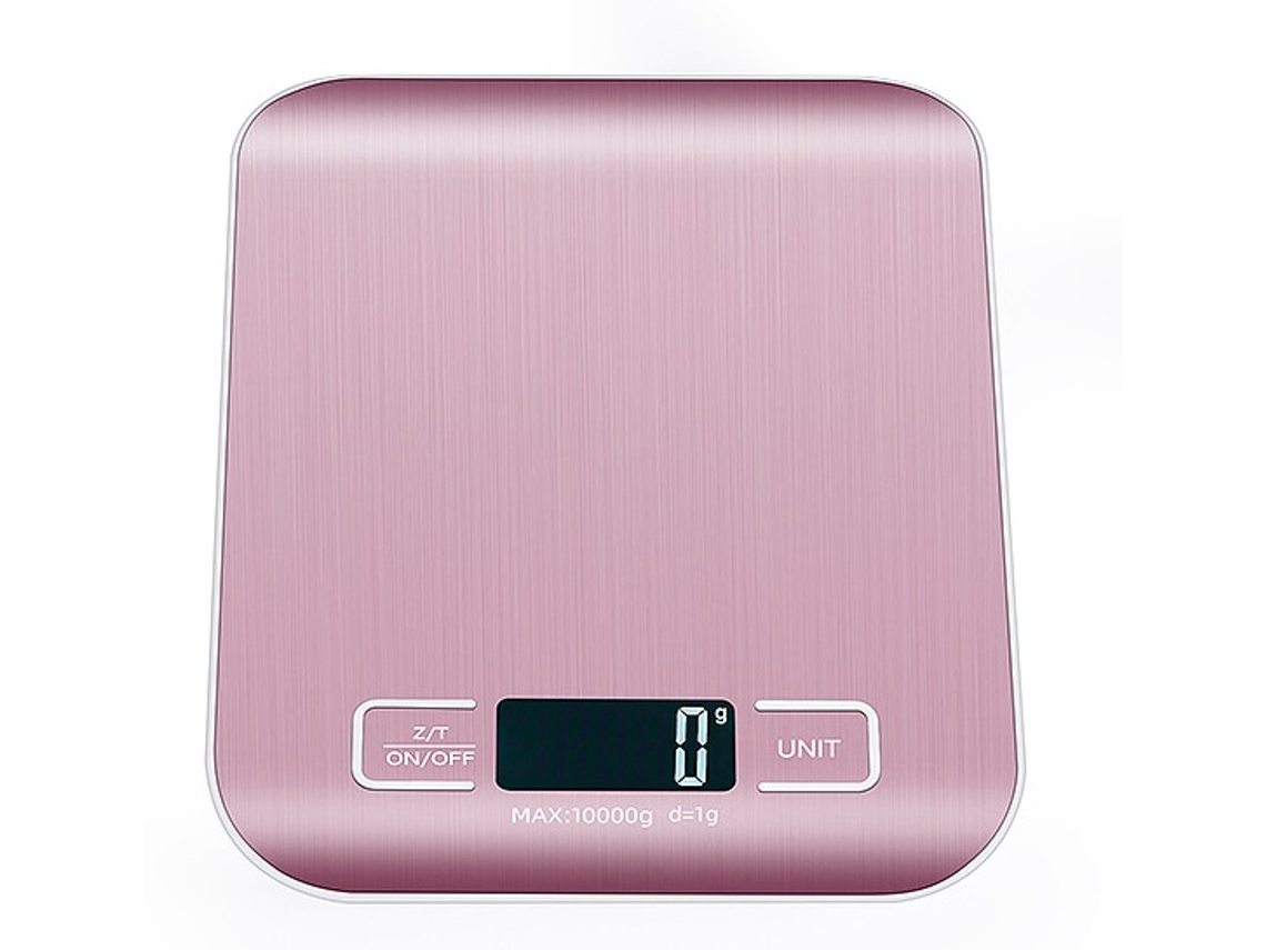 Minibáscula de cocina portátil y precisa, recargable, color oro rosa. Sfushos (10 kg/1 g)