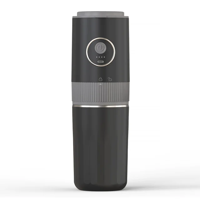 Cafetera Eléctrica Portátil Para Espresso Con Molinillo Incorporado Y Minitaza (negra) Eifson