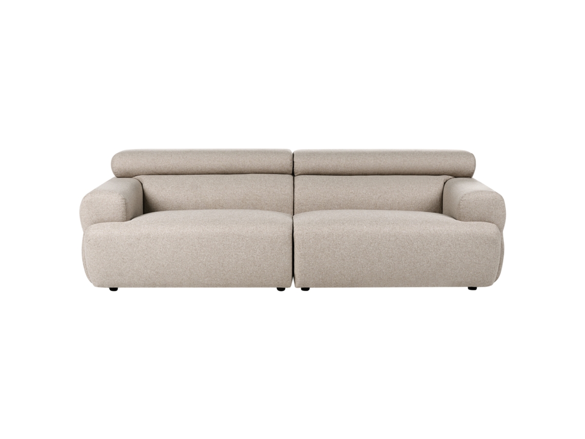 Sofá De 3 Lugares Beliani Hovden De Tecido Creme 210x95x69