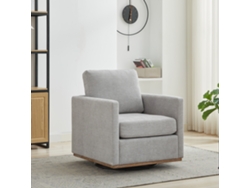 Sillón Giratorio Acolchado 360° - Con Reposabrazos, Sillón Lounge Cómodo Para Salón, Dormitorio O Habitación Infantil - Gris