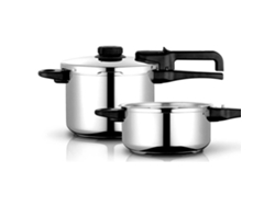Olla A Presión 6 + 4 Litros, Inducción, Express Super Rápida, Acero Inox. 18/10, Todas Cocinas Fagor Dual Xpress 6/4 Plata