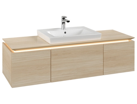 Villeroy &amp Boch Legato Vanity unit B684 1400x380x500mm centrada en el lavabo iluminación LED