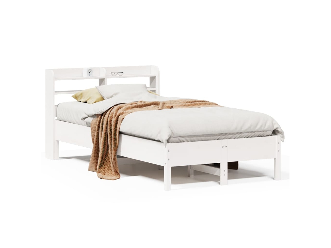 Maison Exclusive - Estructura De Cama Sin Colchón Madera De Pino Blanca 90x200 Cm