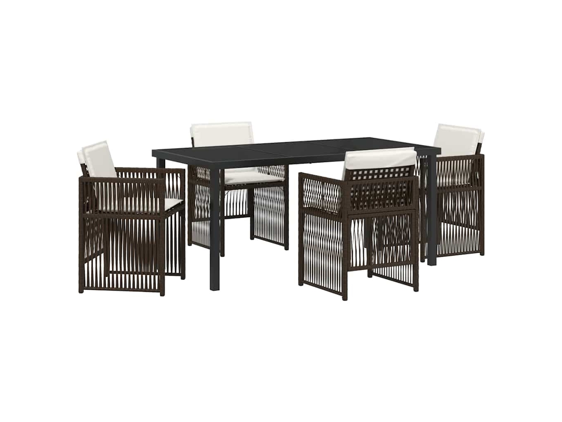Maison Exclusive - Conjunto De Comedor De Jardín 5 Pcs Marrón