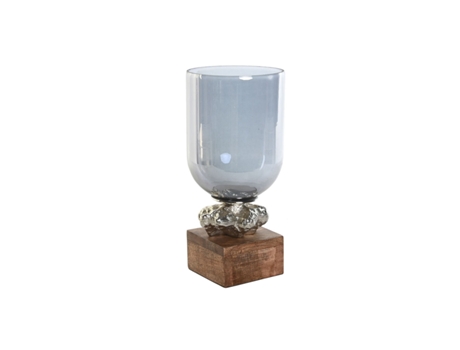 Portavelas DKD HOME DECOR en Aluminio (Transparente - 16.50 x 16.50 x 38.50 cm)