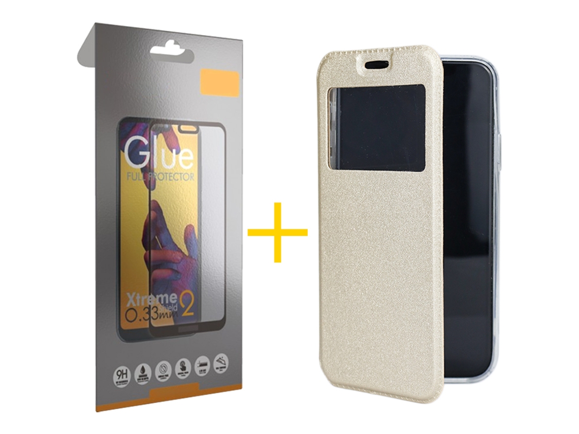 Pack 1 X Película de Vidrio Templado Full Funda GANDY por Samsung Galaxy S23 Flip Cover GANDY Oro GANDY