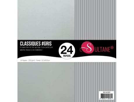 24 Papeles Scrapbooking Gris - 300g/m2 - A: 30,5 cm