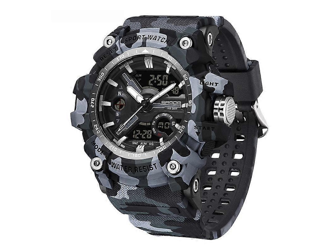 Reloj multifunción Sanda 3355 con camuflaje, despertador, reloj electrónico resistente al agua Hengrongshen