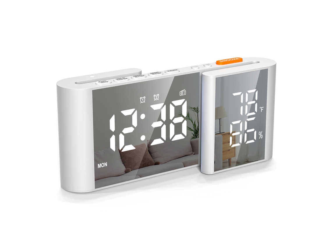 Reloj despertador digital (alarma dual y pantalla LED ajustable)