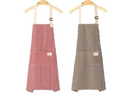 2 Unidades De Aventales De Cocina Ajustables Con 2 Bolsillos Para Hombre Y Mujer (rayas)